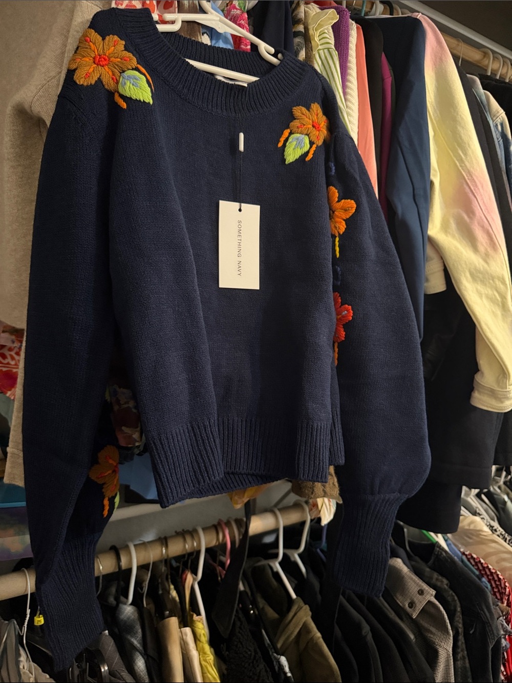 Something navy wool blend sweater xxs NWT